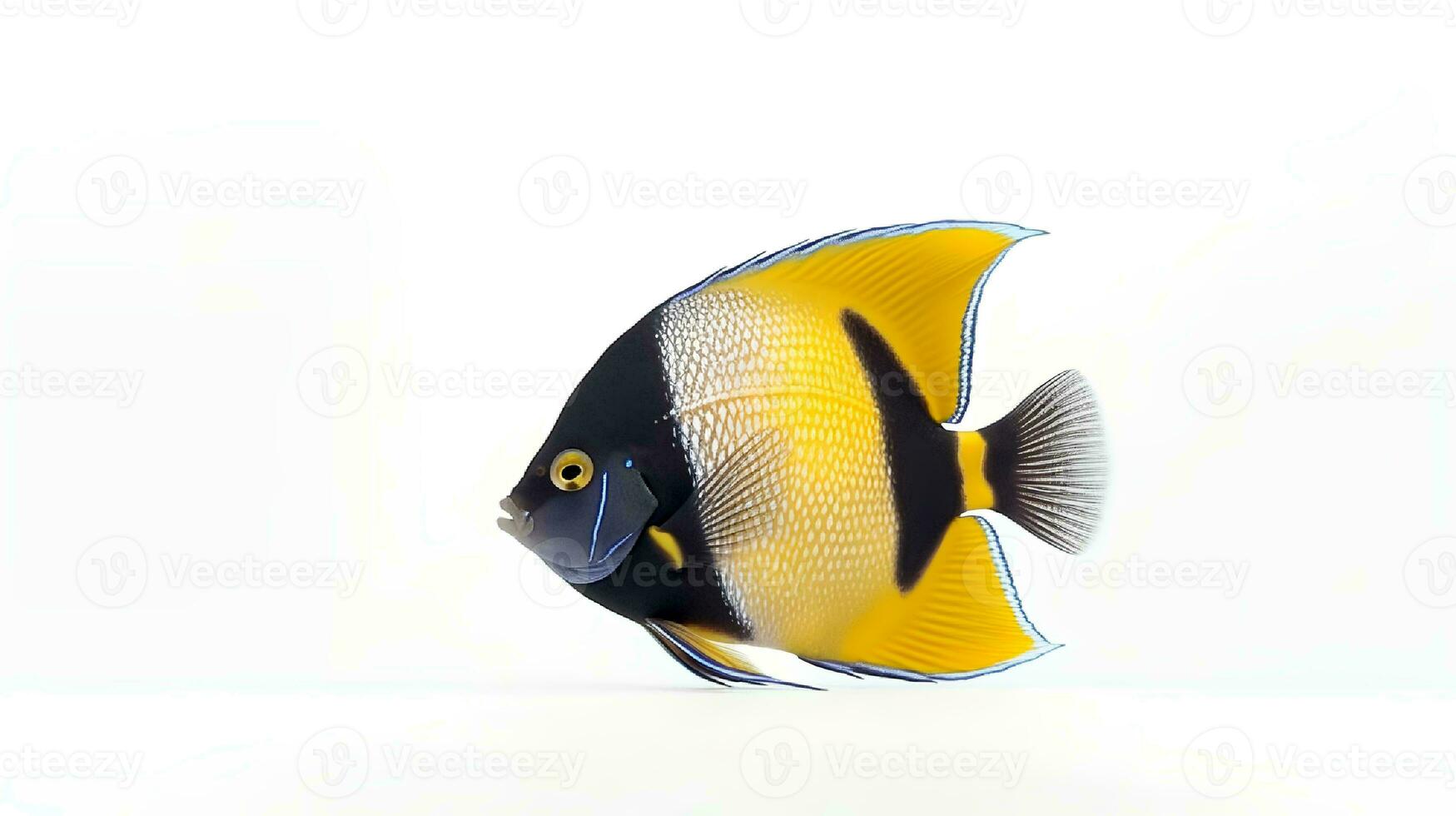 Photo of a angelfish on white background. Generative AI