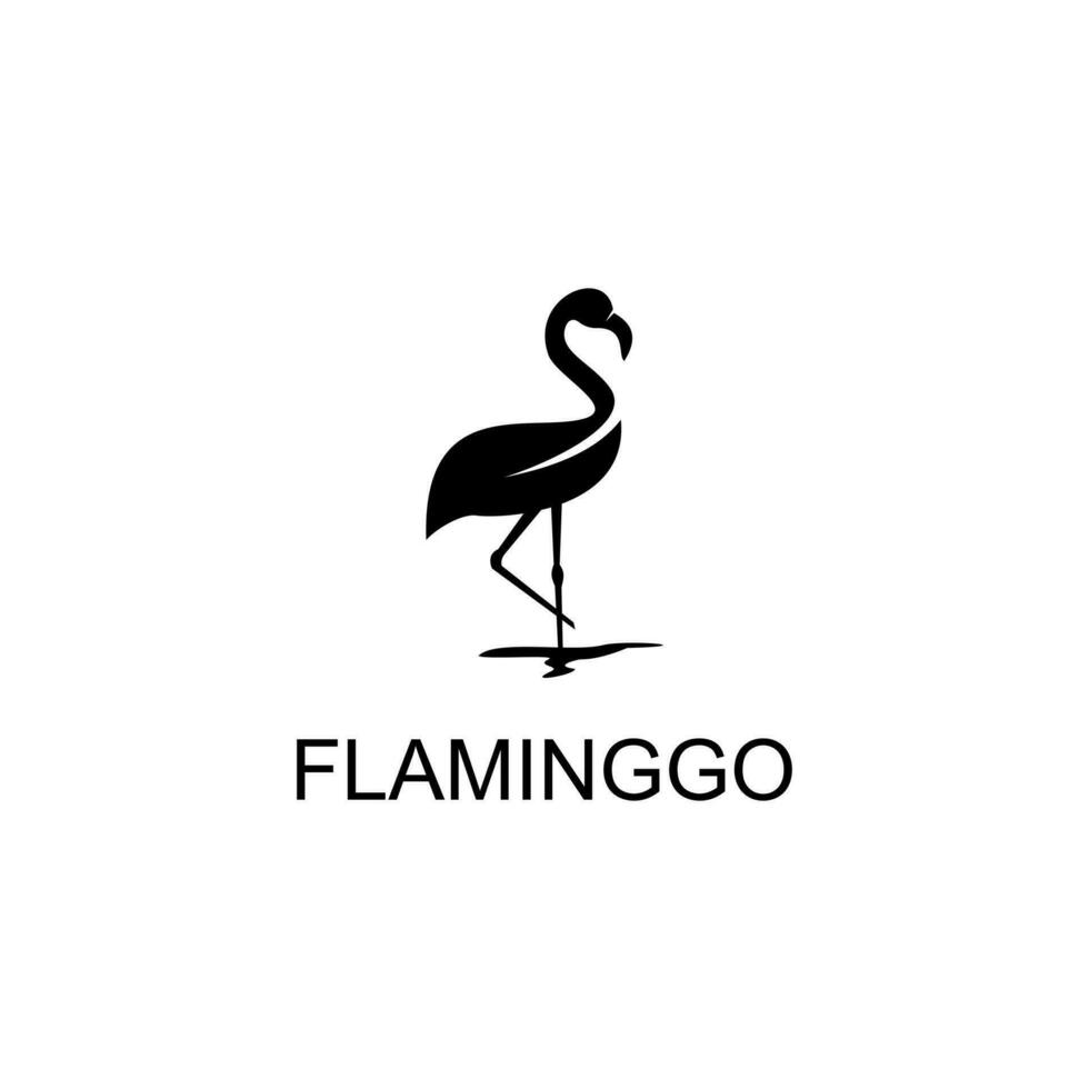 Flamingo illustration vector design with black color. Suitable for your design need, logo, illustration, animation, etc.