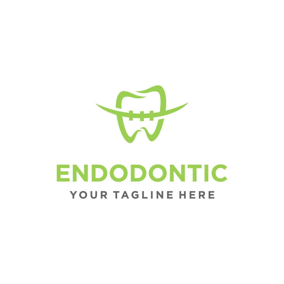Endodontics logo, dental logo, root canal treatment, illustration vector. Suitable for your design need, logo, illustration, animation, etc. vector