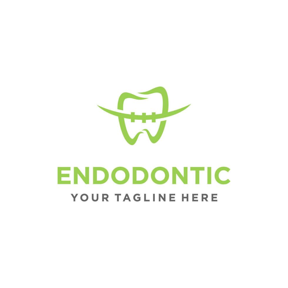 endodoncia logo, dental logo, raíz canal tratamiento, ilustración vector. adecuado para tu diseño necesidad, logo, ilustración, animación, etc. vector