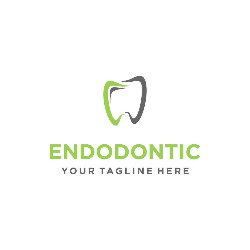 Endodontics logo, dental logo, root canal treatment, illustration vector. Suitable for your design need, logo, illustration, animation, etc. vector