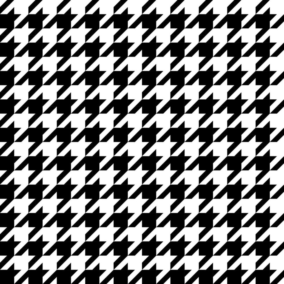 black and white hounds tooth seamless pattern vector