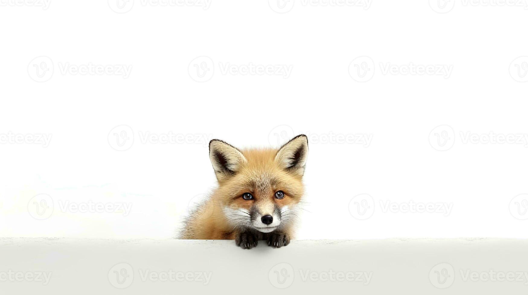 Photo of a fox on white background. Generative AI