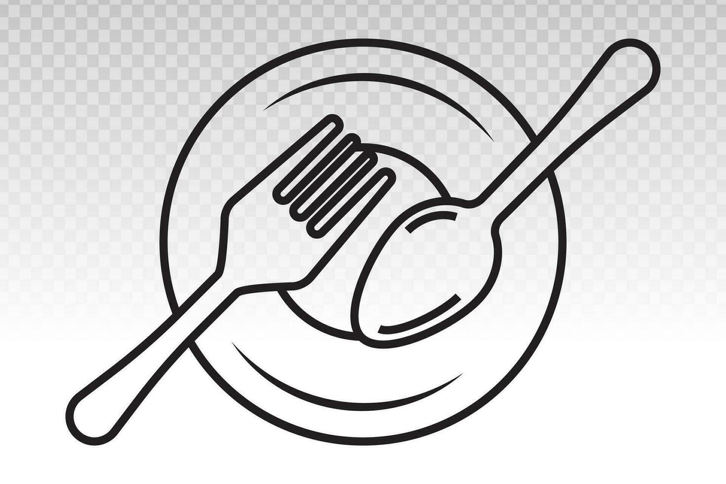 Dining vector flat icon with plate and cutlery or with spoon and fork