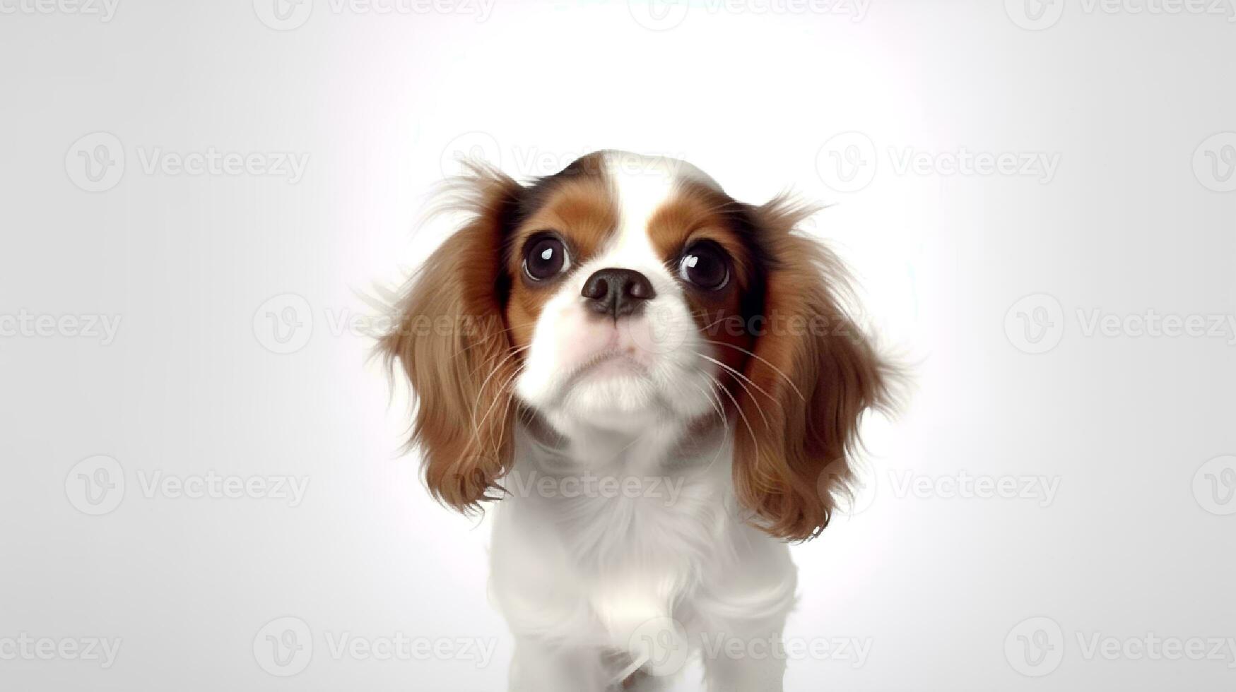 Photo of a cavalier on white background. Generative AI