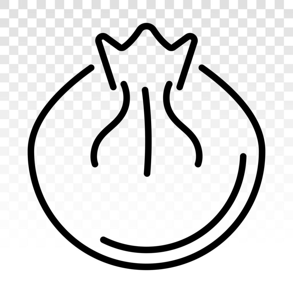 Baozi or jiaozi - Chinese steamed bun line art vector icon for food apps and websites