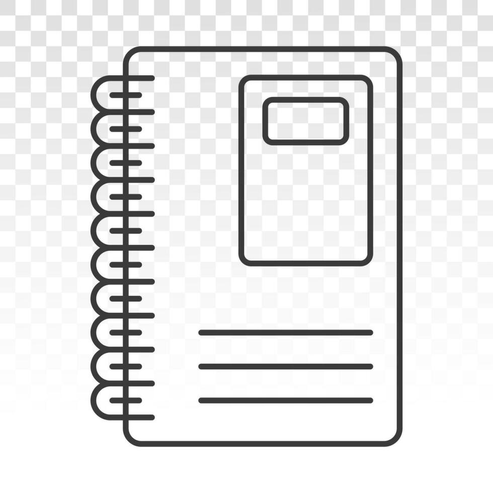 Diary book or journal line art icons for apps and websites vector