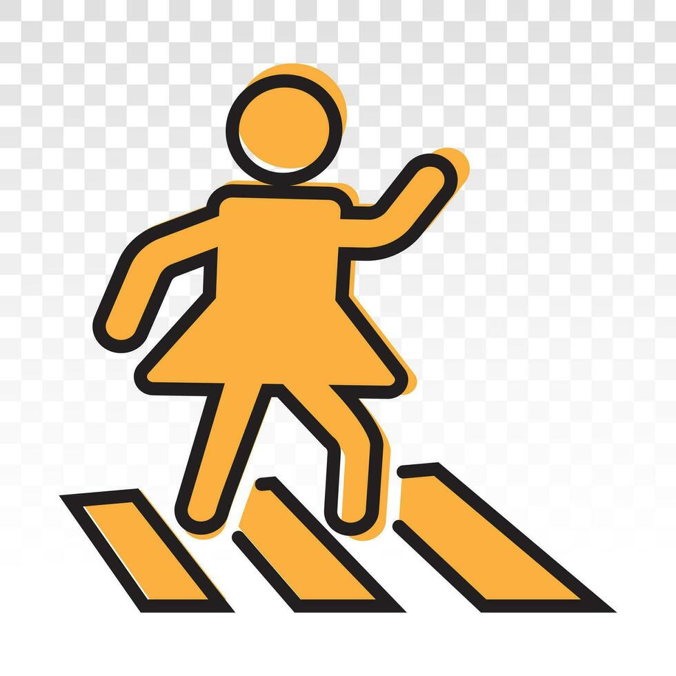 Pedestrian crossing or crosswalk colour icon for apps or website vector