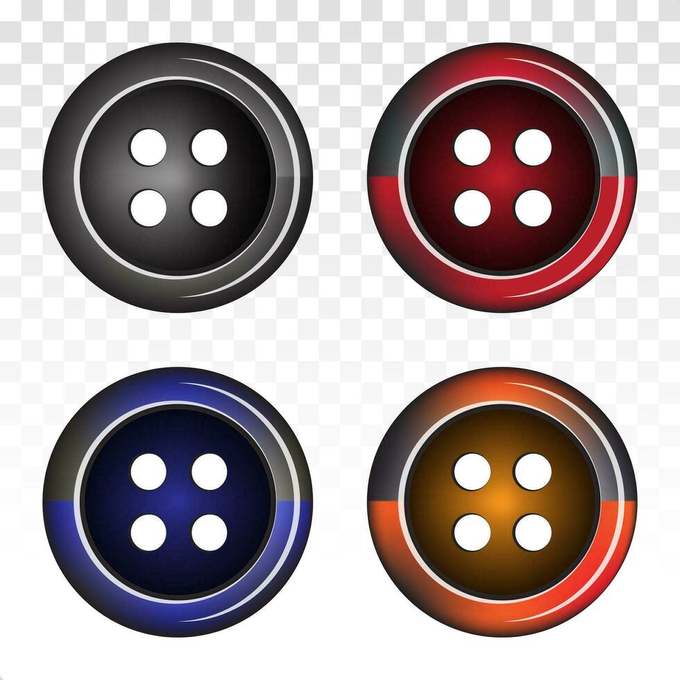 clothing shirt button flat icons for apps and websites vector