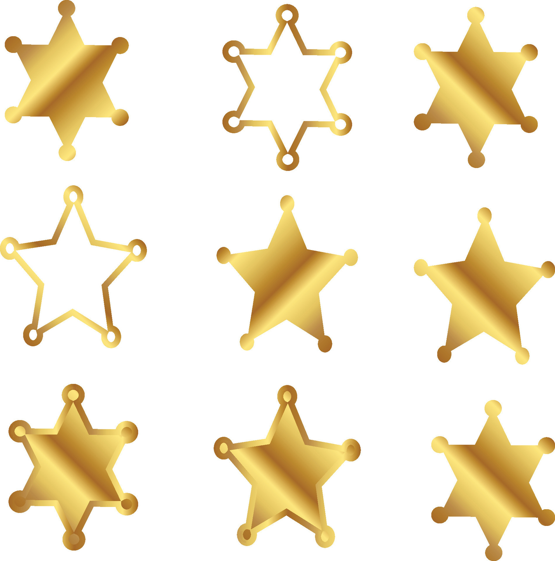 set of gold badge 26737664 Vector Art at Vecteezy