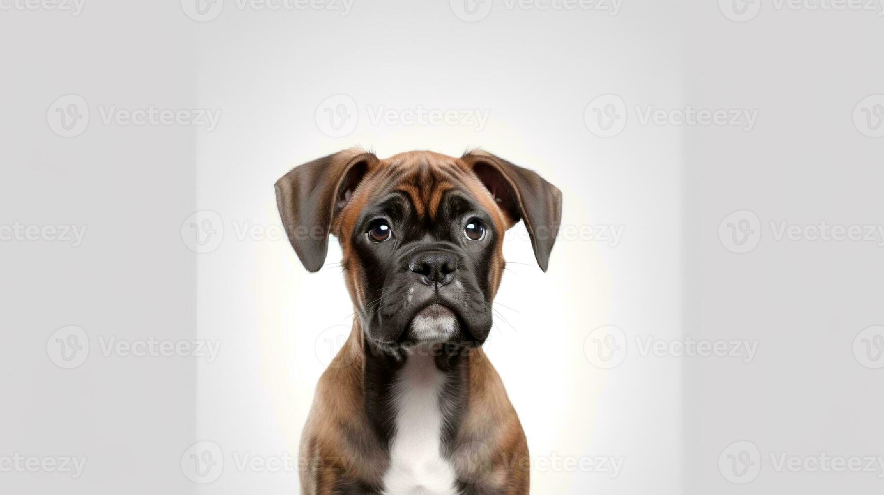 Photo of a Boxer dog on white background. Generative AI