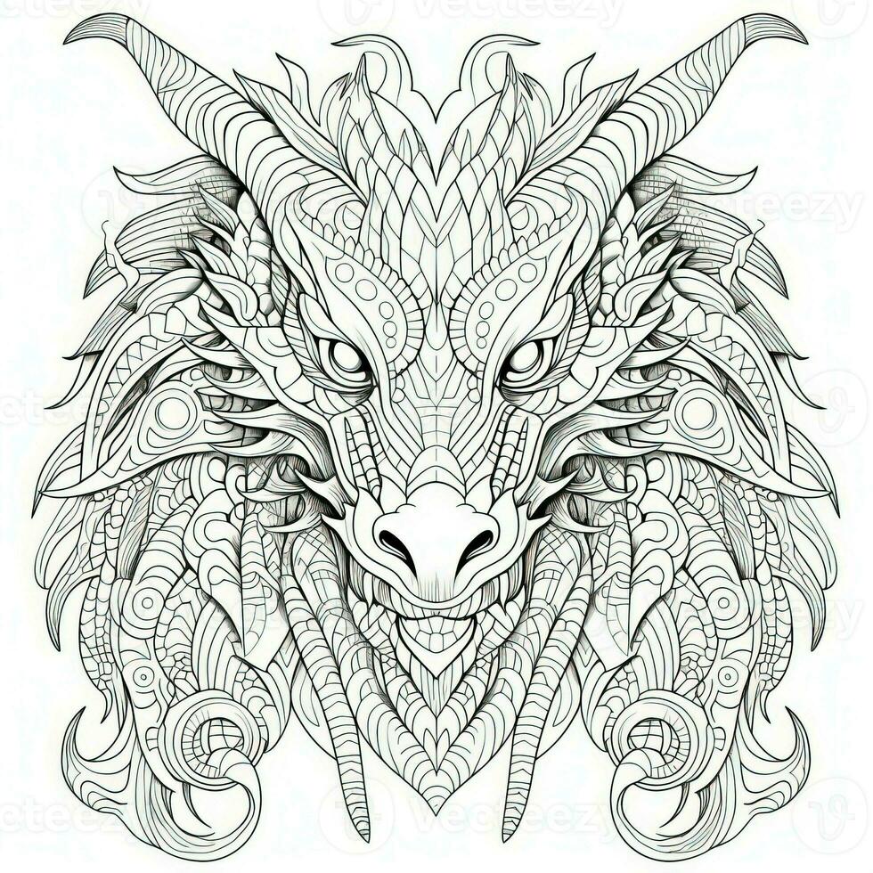 Dragon Coloring Pages For Adults photo