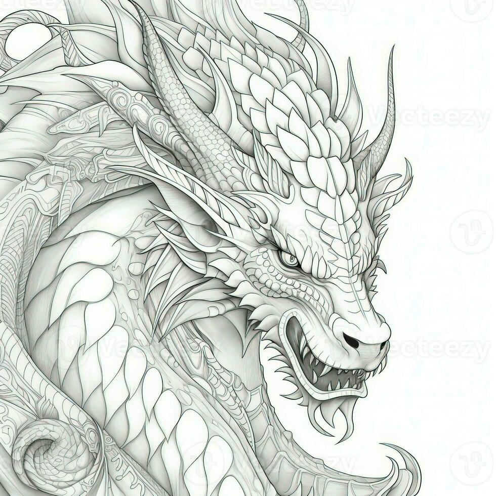 Dragon Coloring Pages For Adults photo