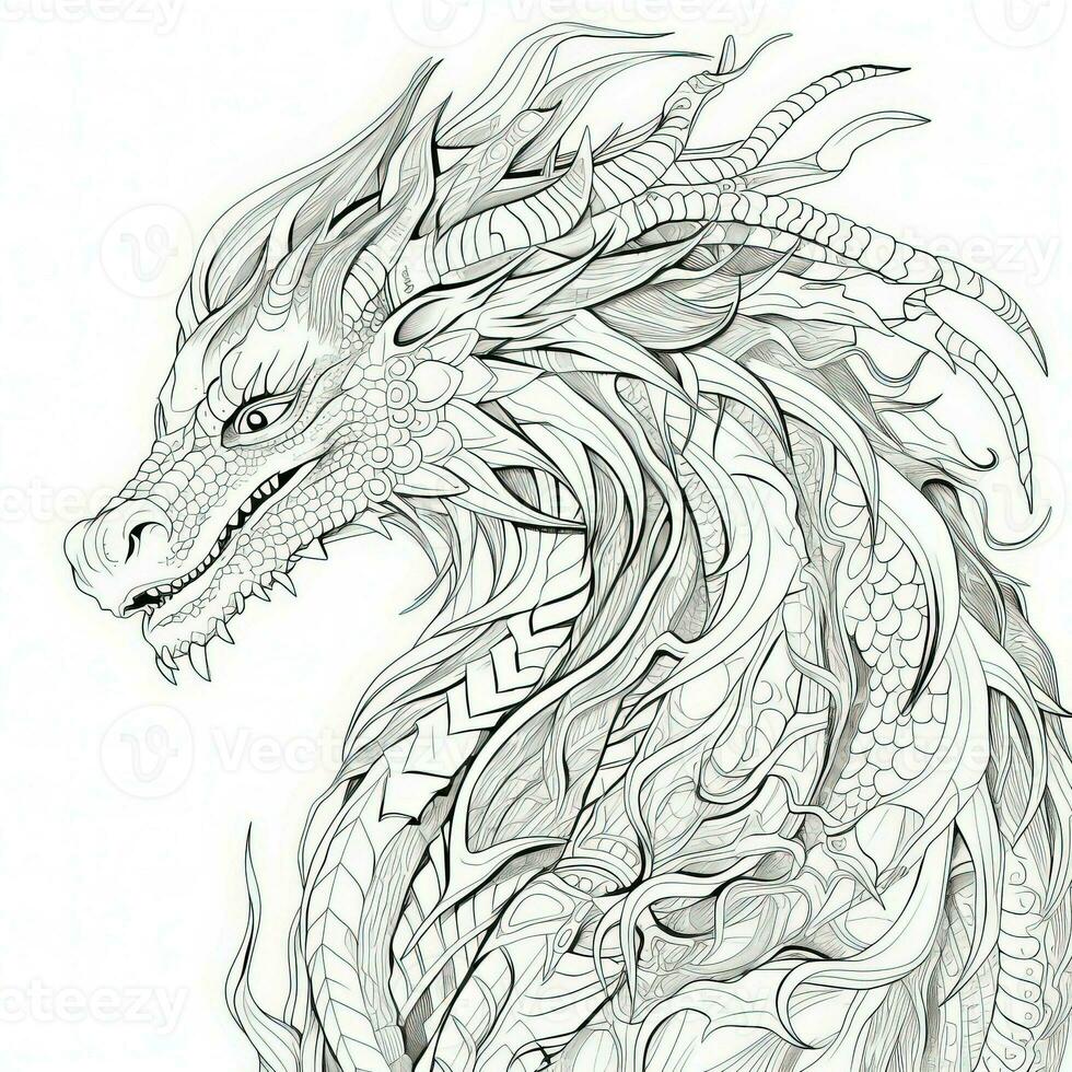 Dragon Coloring Pages For Adults photo