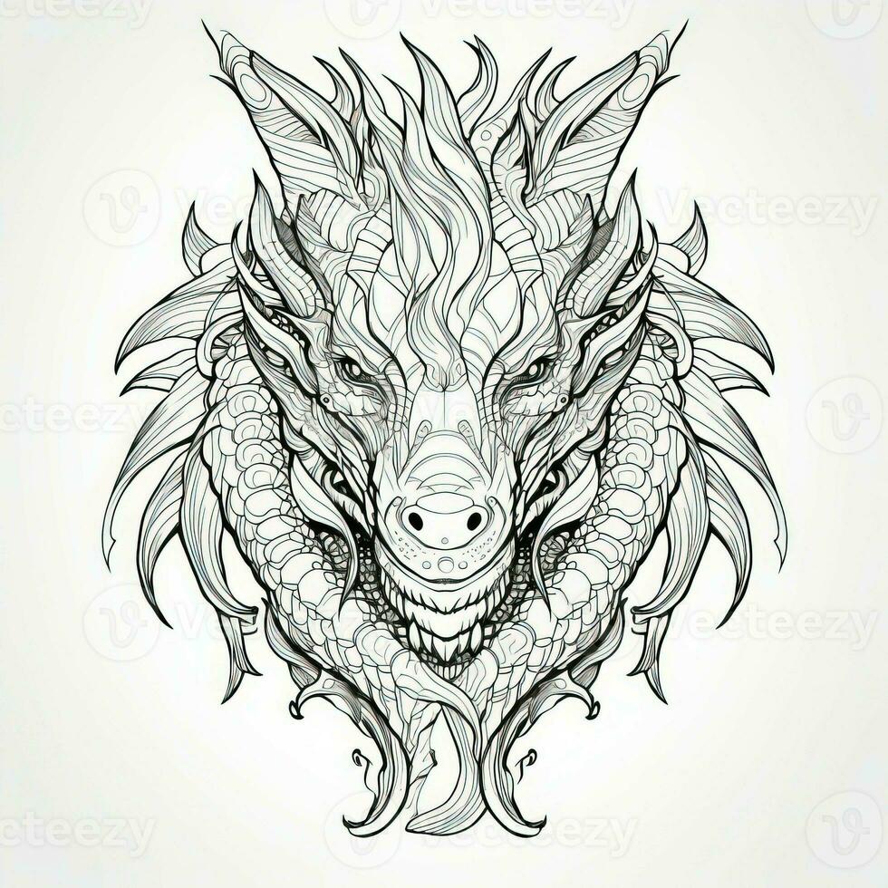 Dragon Coloring Pages For Adults photo