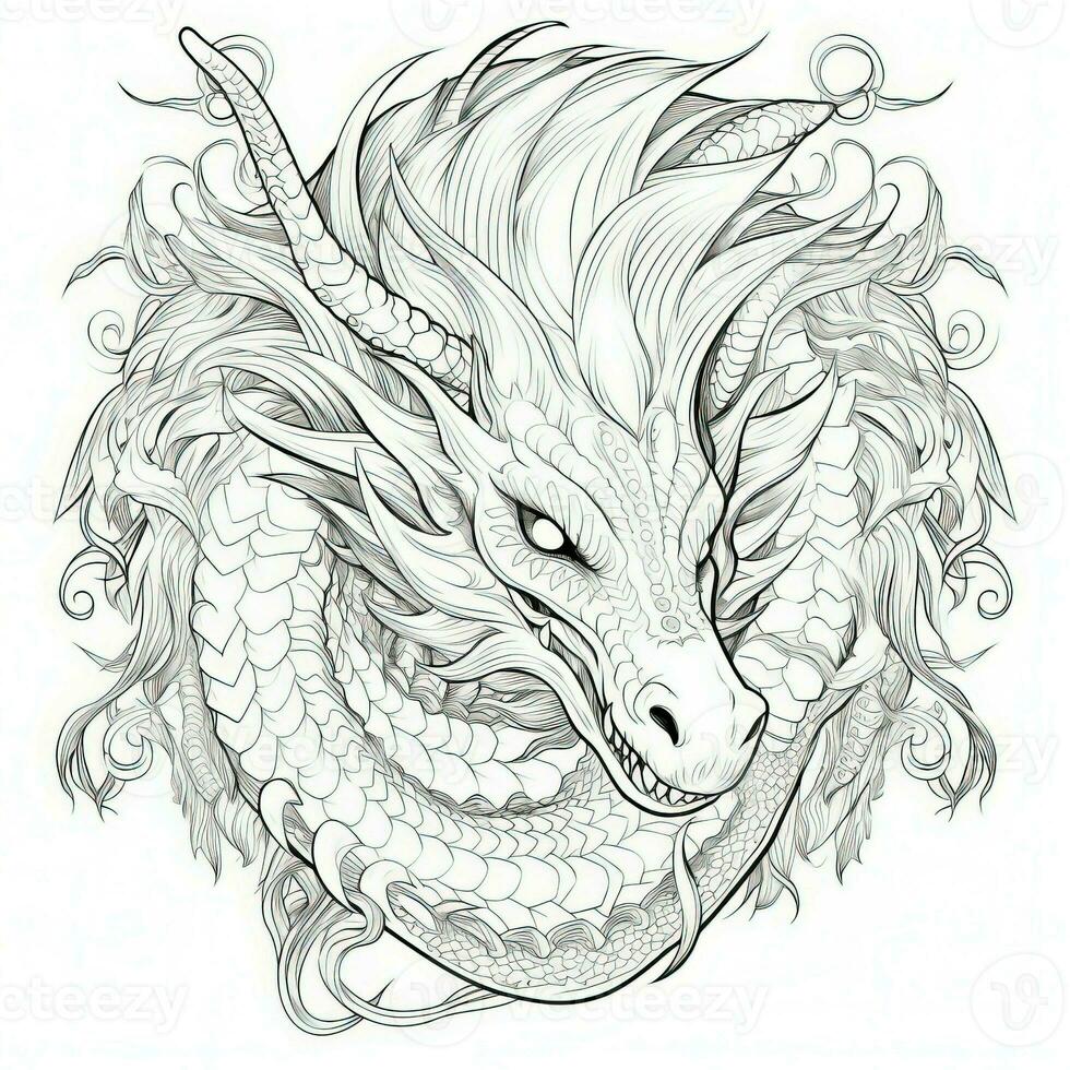 Dragon Coloring Pages For Adults photo