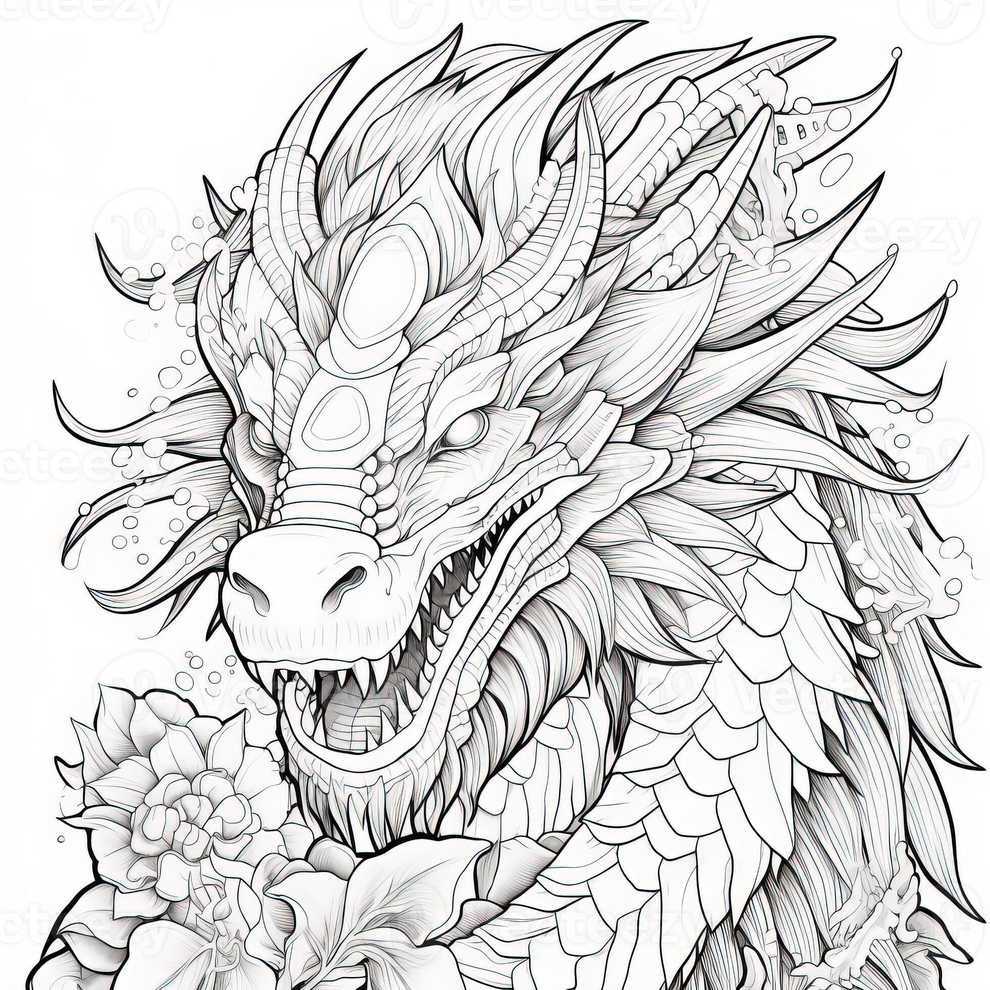 Cool Dragon Coloring Pages For - Dragon Coloring Pages For Adults Photo 