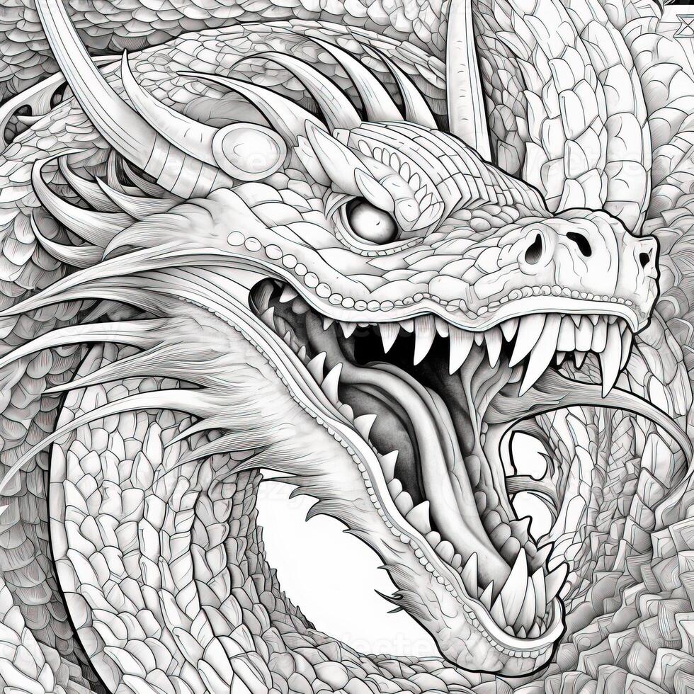 Dragon Coloring Pages For Adults photo