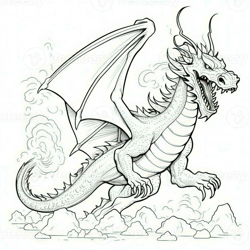 Dragon Coloring Pages For Adults photo
