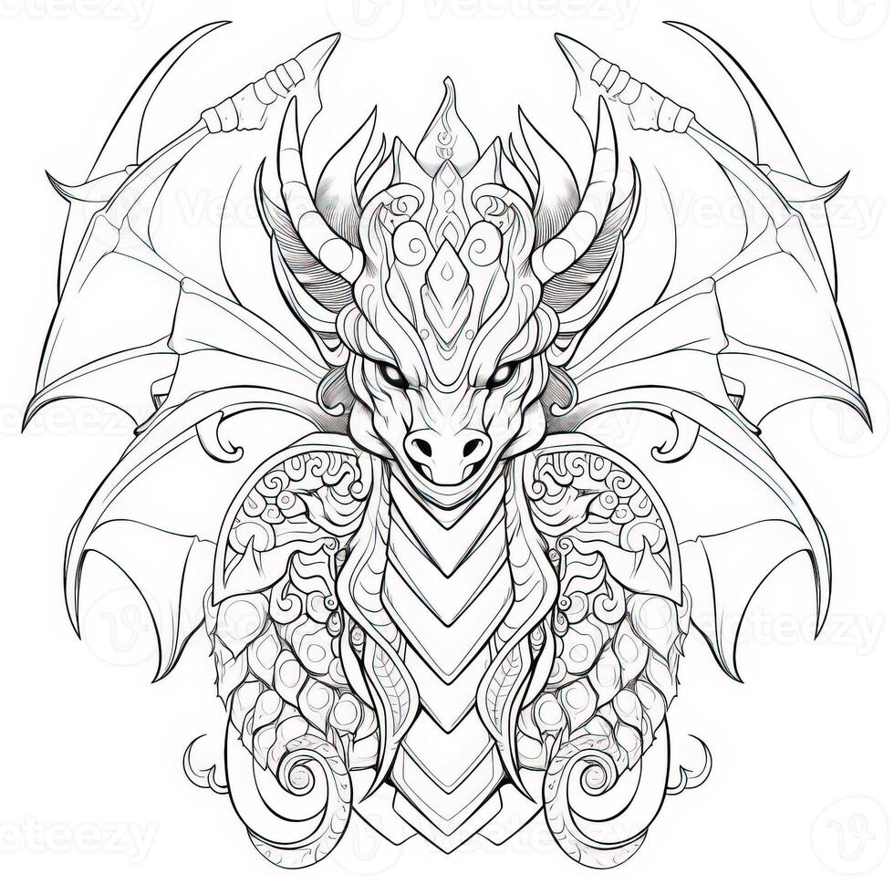 Dragon Coloring Pages For Adults photo