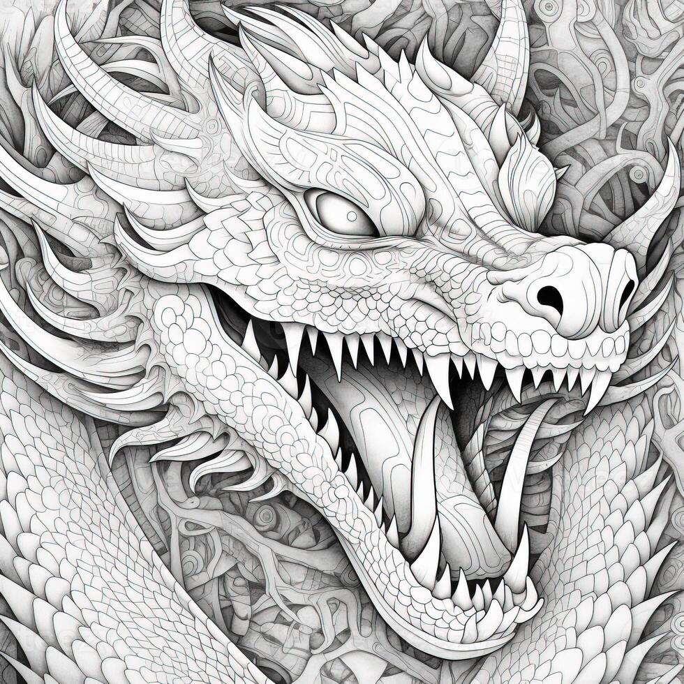 Dragon Coloring Pages For Adults photo