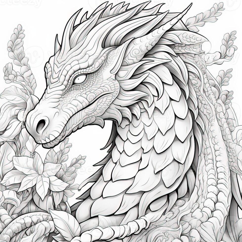 Dragon Coloring Pages For Adults photo