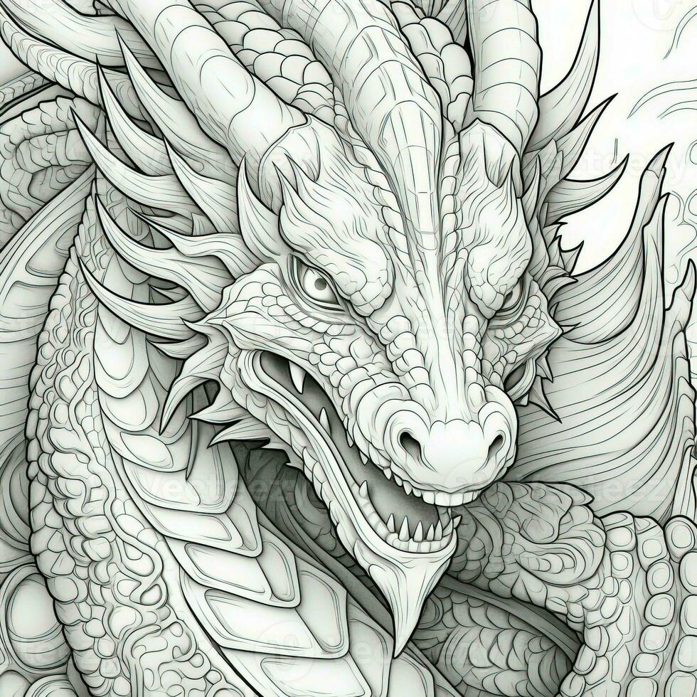 Dragon Coloring Pages For Adults photo