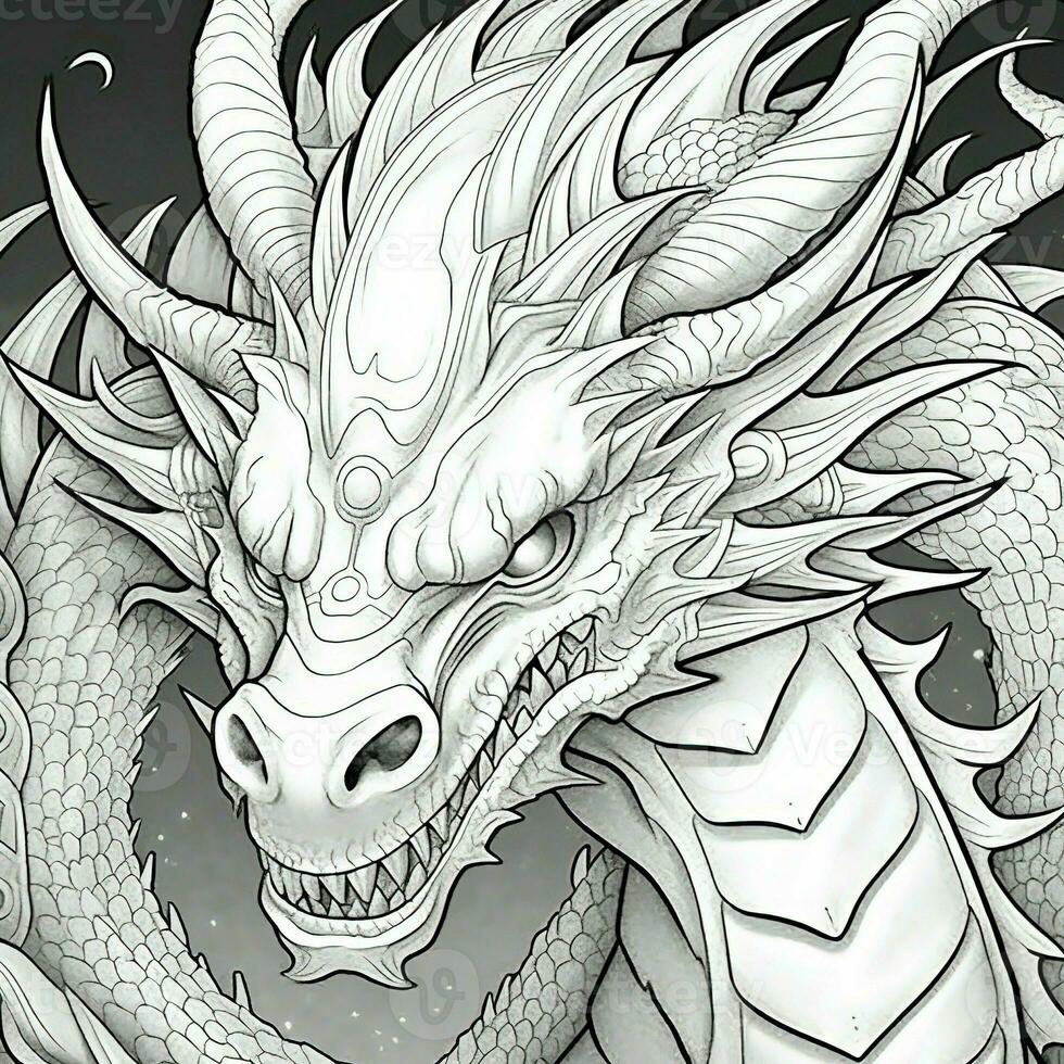 Dragon Coloring Pages For Adults photo