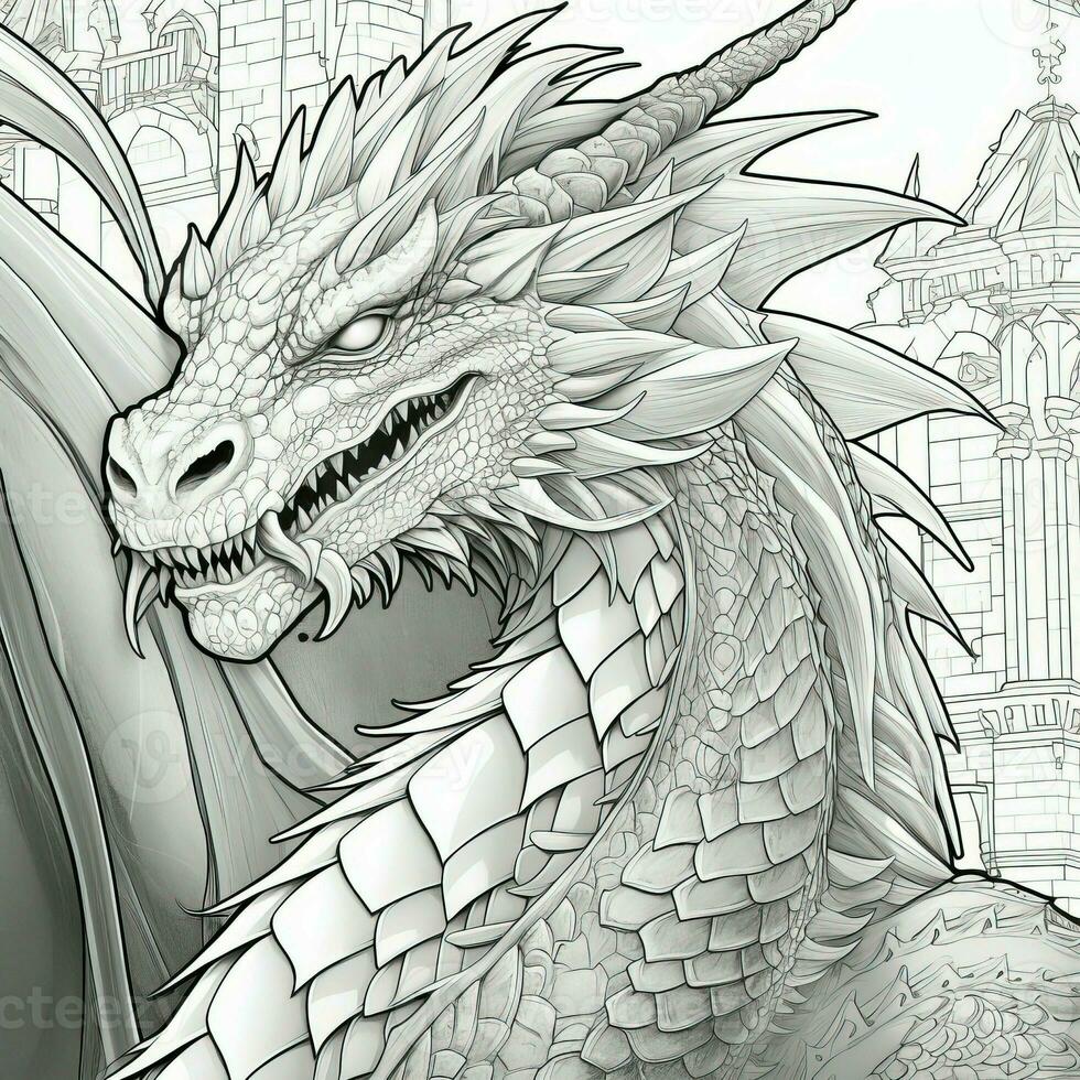 Dragon Coloring Pages For Adults photo