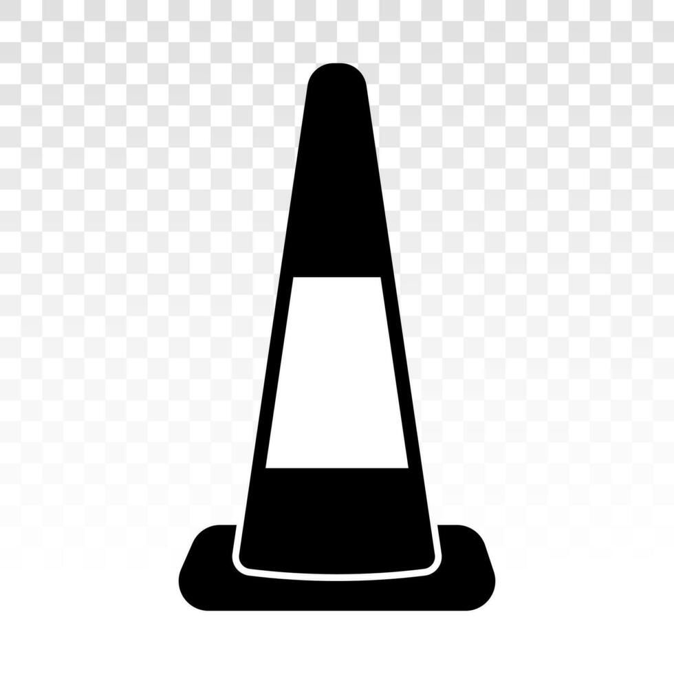 traffic cone or road pylon flat icons for apps and websites vector