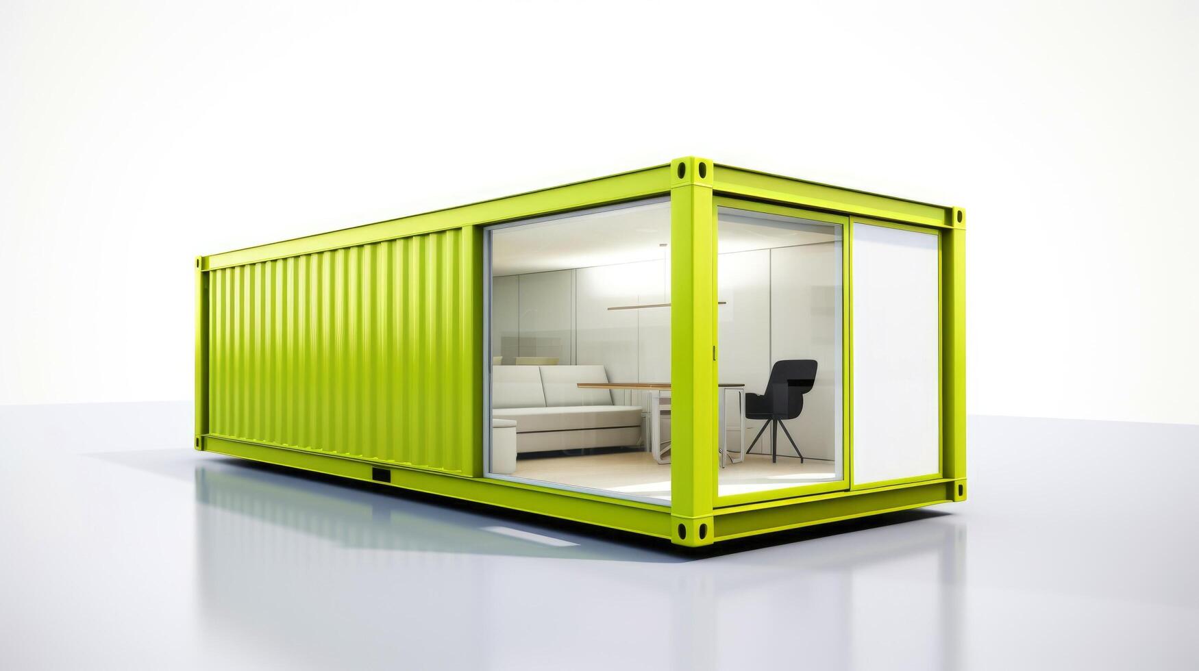 Mobile office buildings or container site office for construction site. Shipping container. Portable house and office cabins, illustration photo