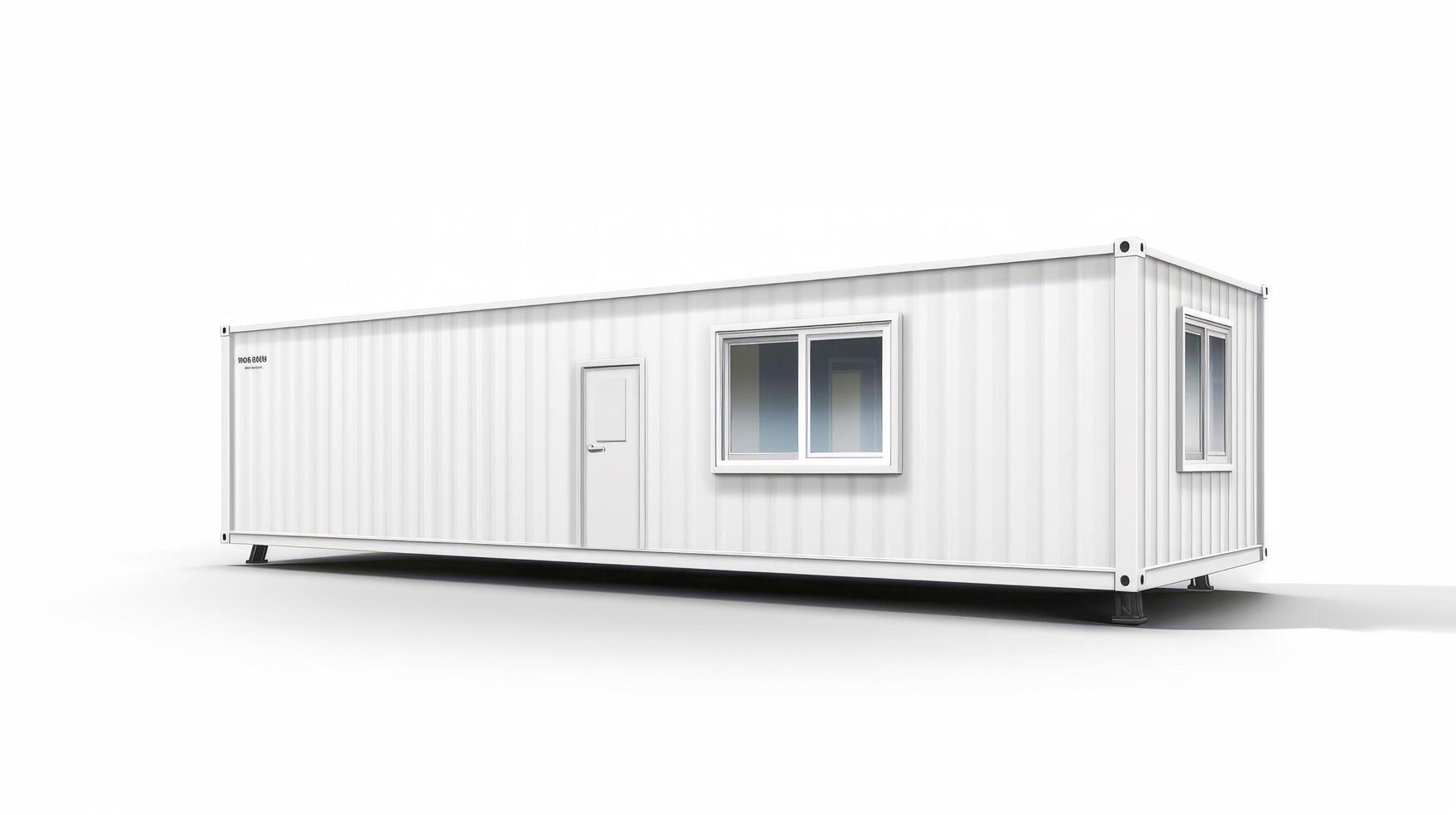 Mobile office buildings or container site office for construction site. Shipping container. Portable house and office cabins, illustration photo