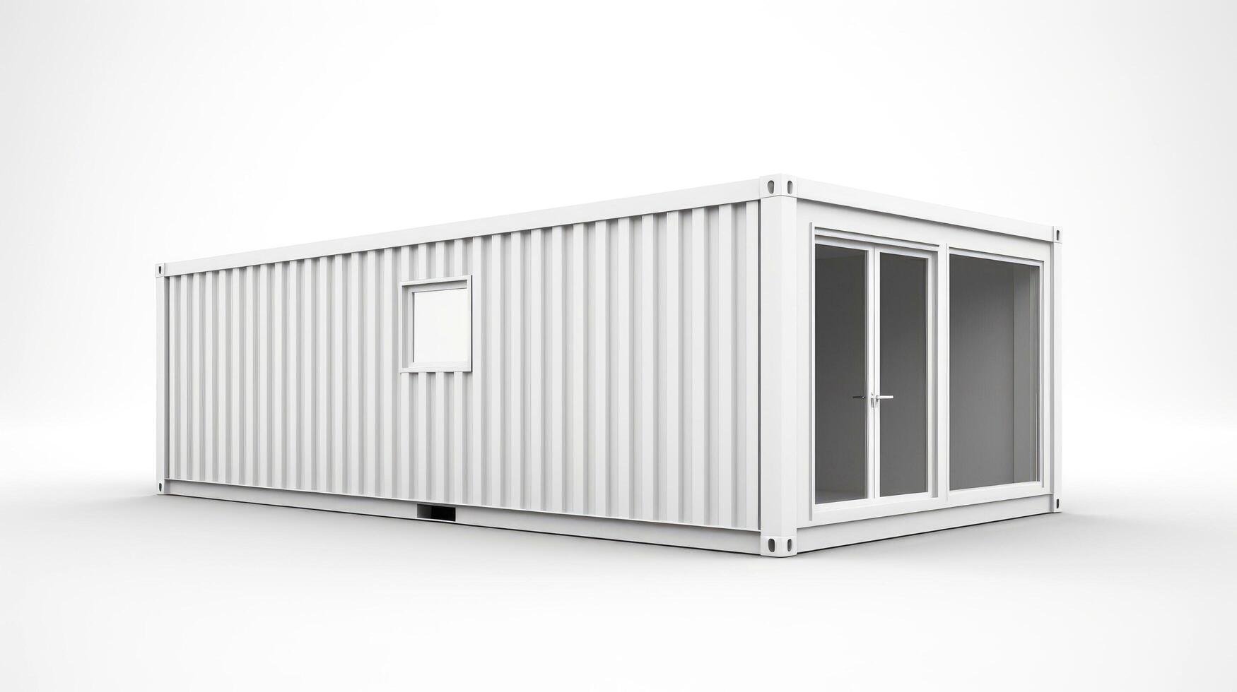 Mobile office buildings or container site office for construction site. Shipping container. Portable house and office cabins, illustration photo