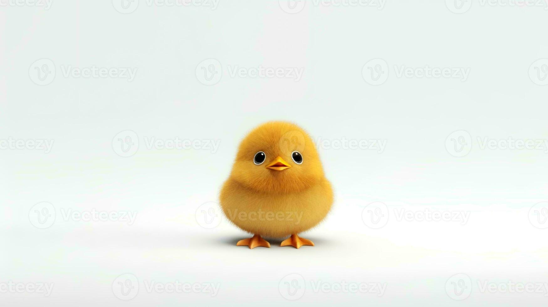 Photo of a cute little pet in yellow color on white background