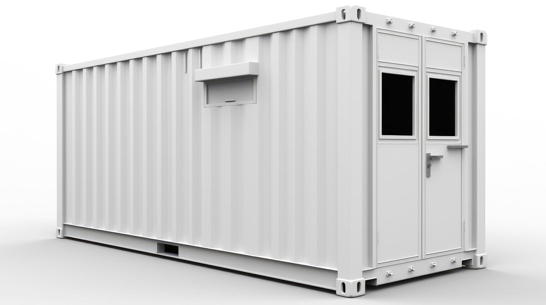 Mobile office buildings or container site office for construction site. Shipping container. Portable house and office cabins, illustration photo