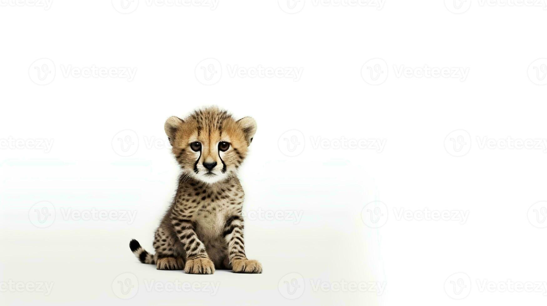 Photo of a cheetah on white background. Generative AI