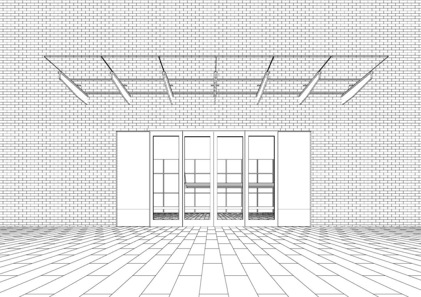 3D illustration of building project vector
