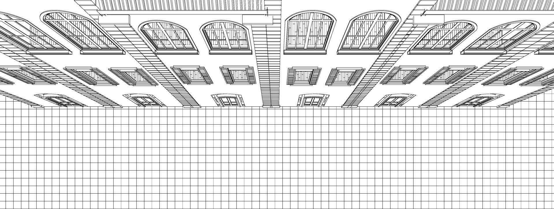 Ilustración 3D del proyecto de construcción vector