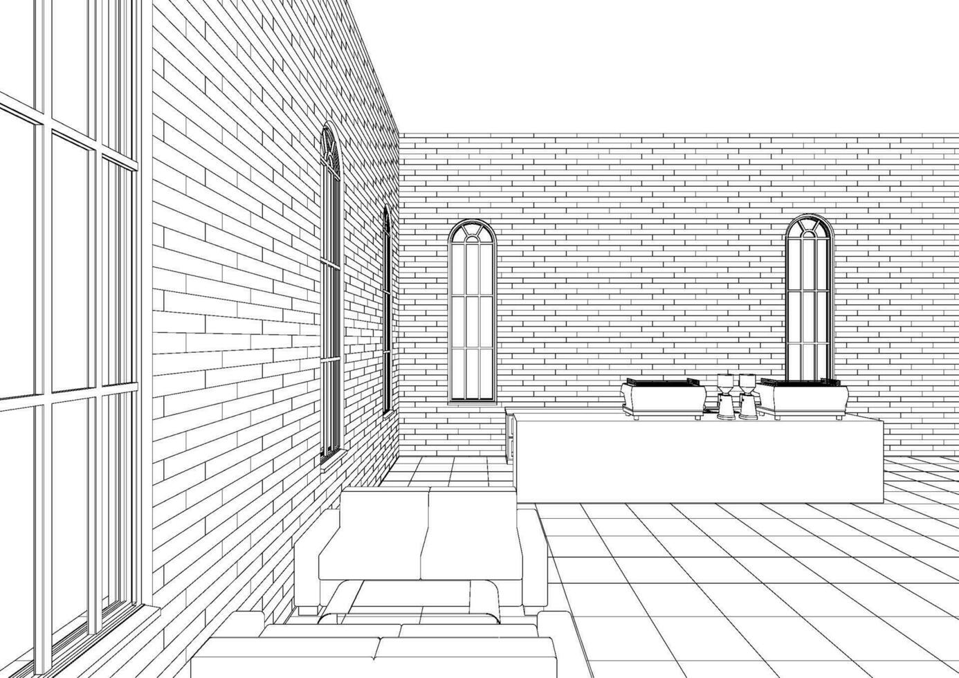 3D illustration of coffee shop vector