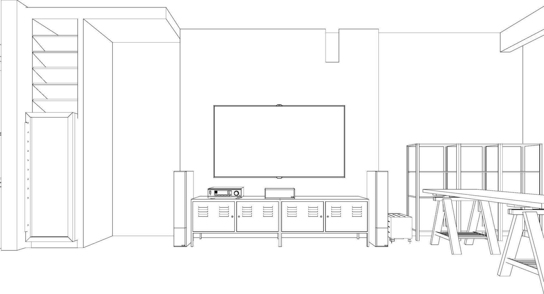 3D illustration of building project vector