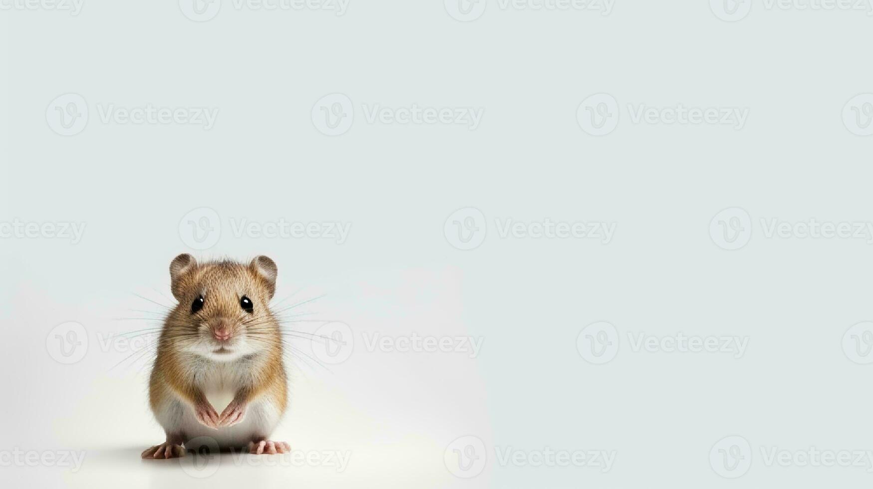 foto de un linda pequeño mascota en blanco antecedentes. generativo ai