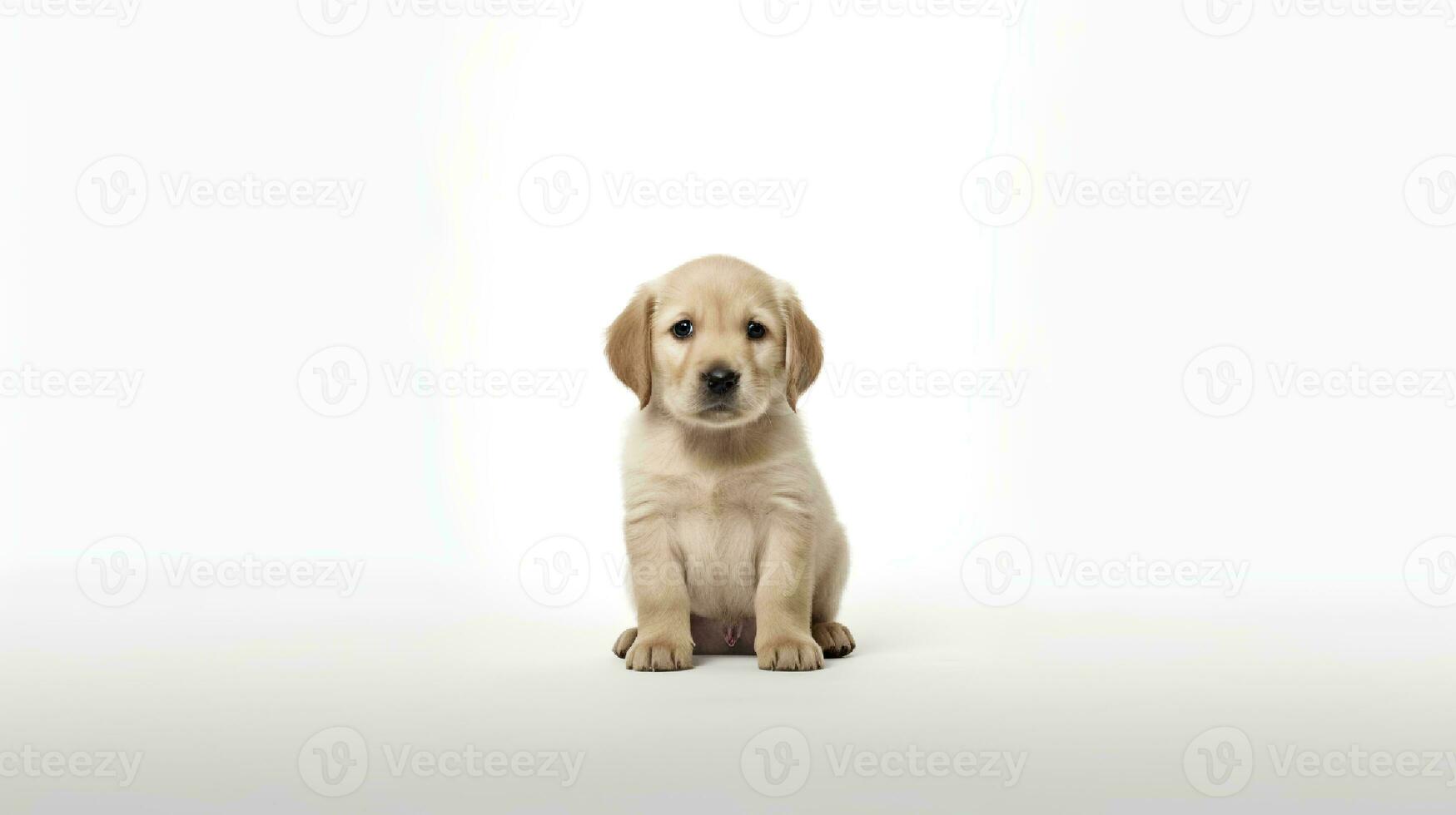 Photo of a golden retriever on white background. Generative AI