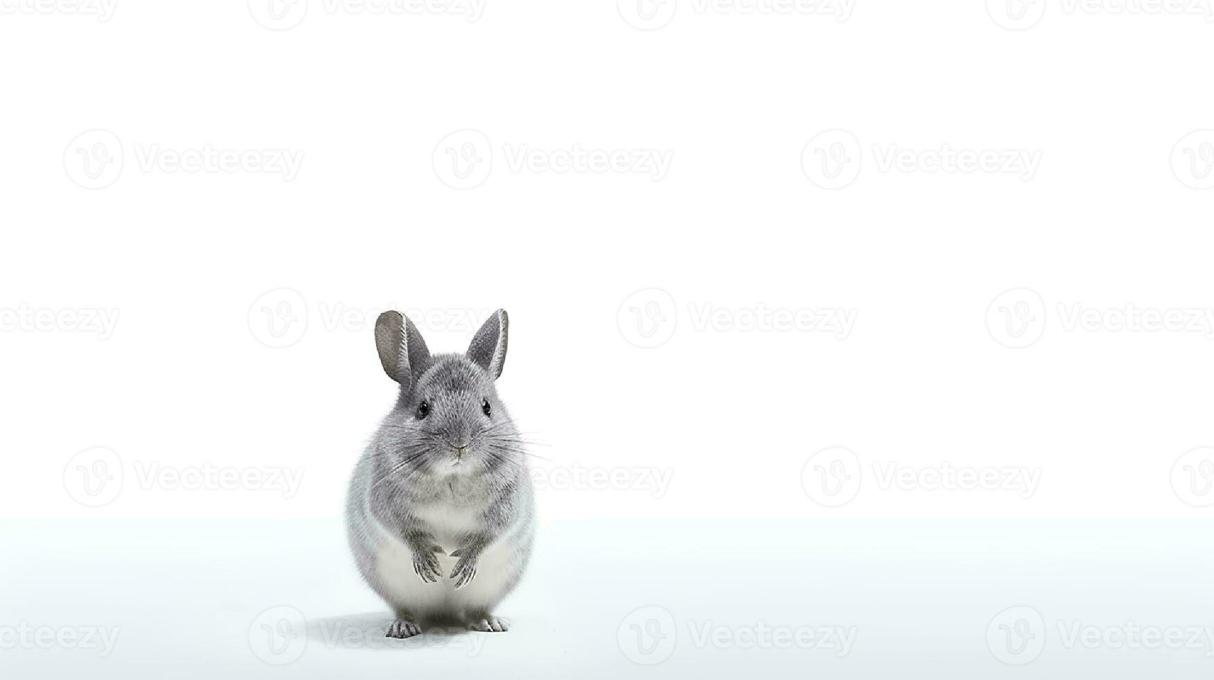 Photo of a chipmunk on white background. Generative AI