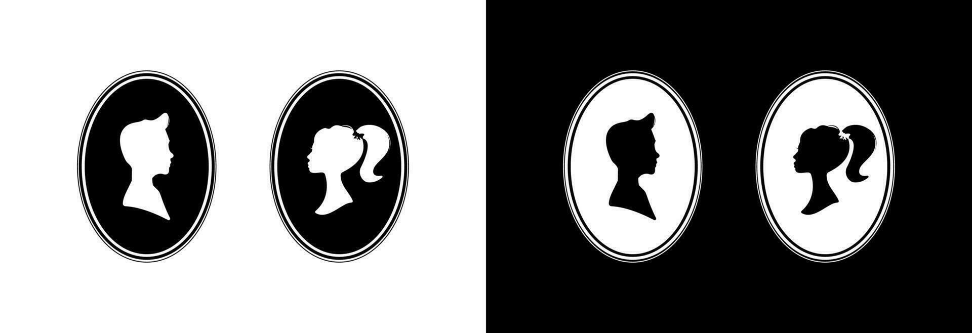 Silhouette of a person in a frame. vector