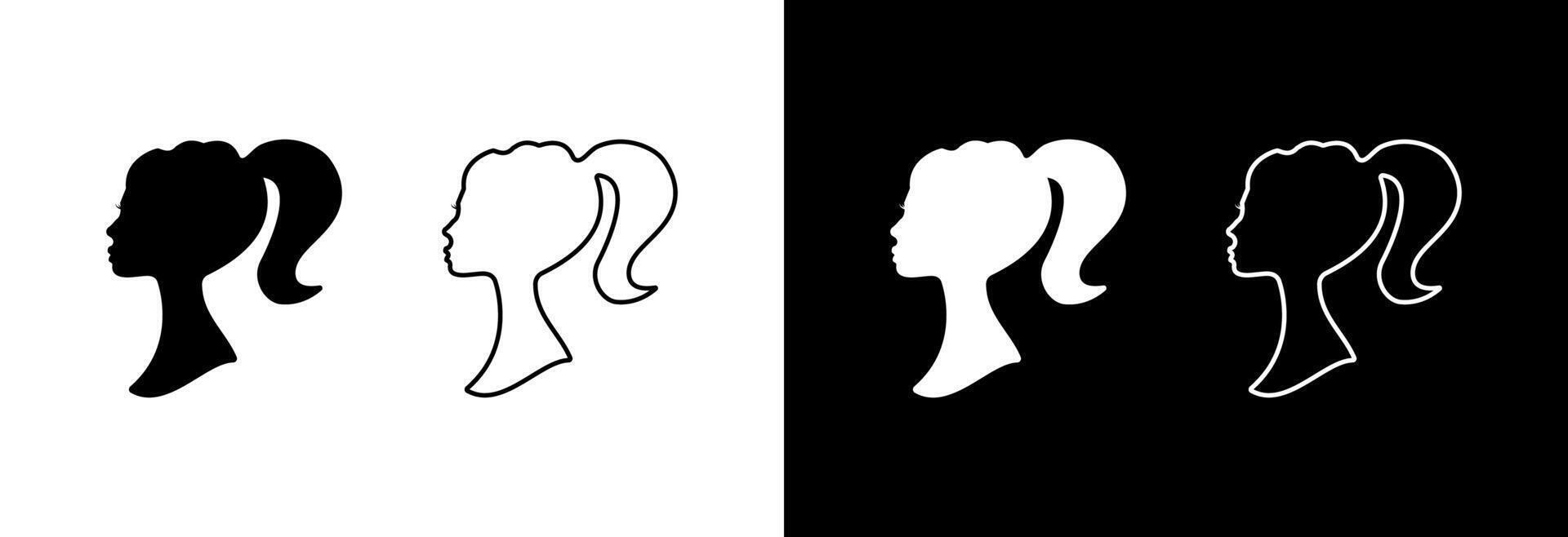 Silhouette of a girl. vector
