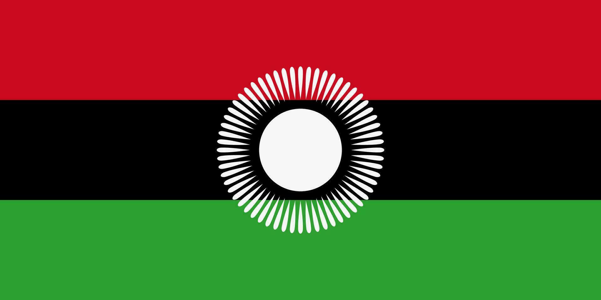 The national flag of the Republic of Malawi is isolated in official colors. vector
