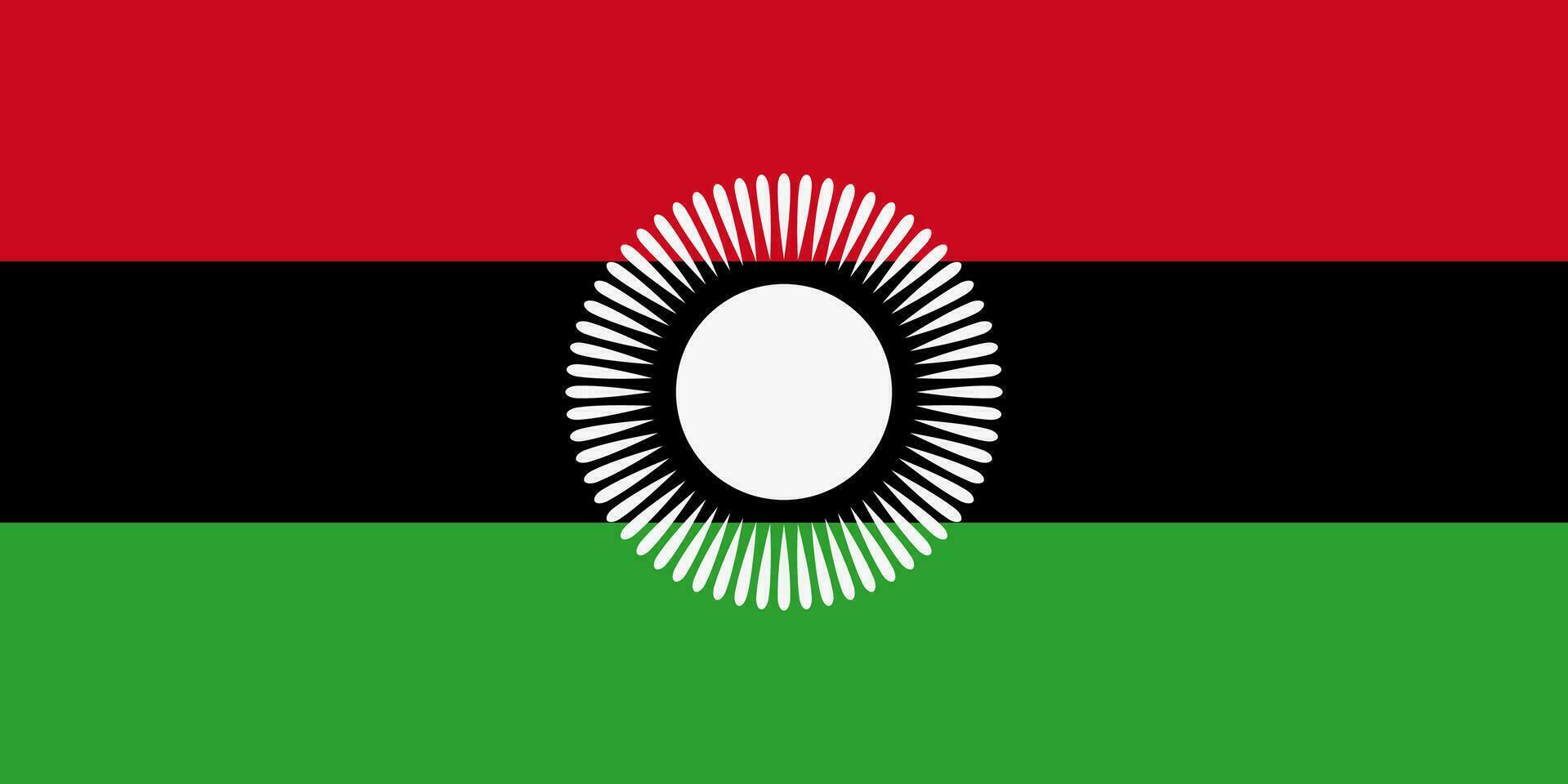 The national flag of the Republic of Malawi is isolated in official colors. vector