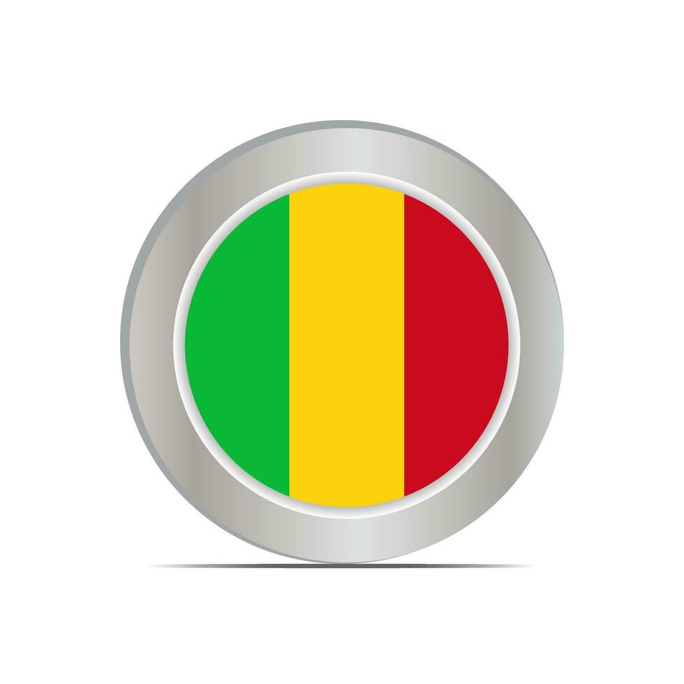 The national flag of the Republic of Mali is isolated in official colors. vector