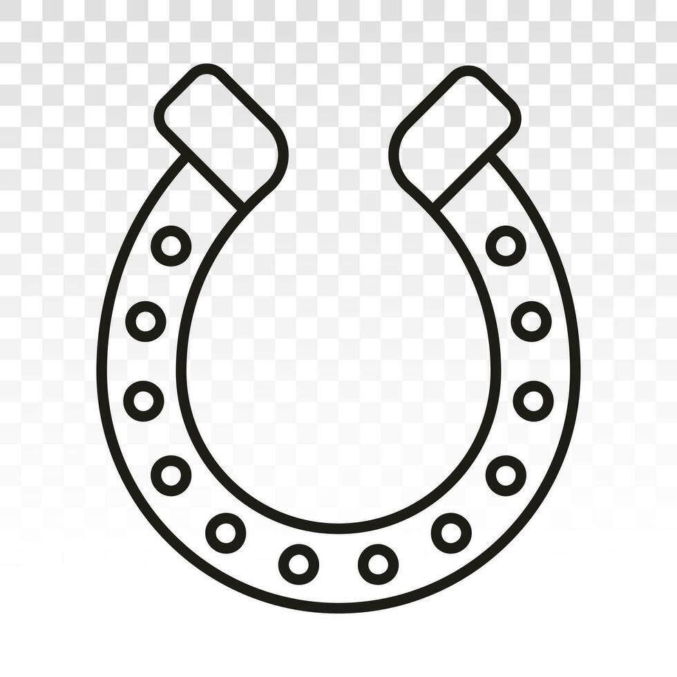 Horseshoe or horse shoe line art icon for apps and websites vector