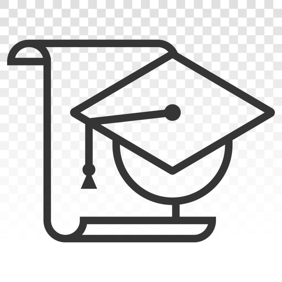 Graduation hat cap or mortarboard flat icon vector